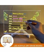 LED Note Board with Colors Acrylic Dry Erase Board with Light DIY Drawin... - €10,16 EUR