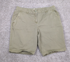 Tommy Bahama Shorts Women Sz 14 Green Cuffed Cotton Chino Casual Beach Bum - $14.99