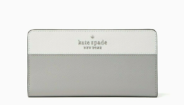 New Kate Spade Madison Large Slim Bifold Colorblock Leather Wallet Plati... - £52.10 GBP