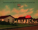 Washington Courts Motel Hwy 90 San Antonio Texas Tx Unp Lino Cartolina M... - $5.62
