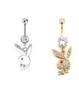 Playboy Bunny Naval Belly Ring (White or Gold) - £6.29 GBP