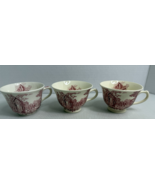 Vintage 3pc lot English Abbey Red White Tea Cups 4&quot; - $23.99 CAD