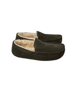 NEW Mens UGG Ascot GRAY Suede Sheepskin Loafer Slippers RUBBER SOLE Size 8 - $115.07 CAD