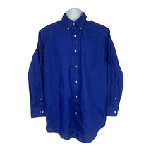 Lands&#39; End Outfitters Long Sleeved Blue Button Down Dress Shirt Size Nec... - £22.05 GBP