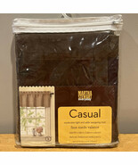 Martha Stewart Faux Suede Valance Botanical Embroidery Chocolate Brown 5... - $34.71 CAD