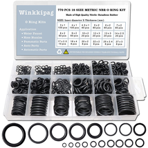 770 Pcs Rubber O Rings Kit 18 Size Universal Nitrile NBR Washer - £10.85 GBP