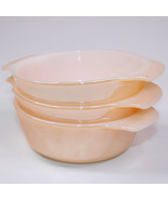 Set Of 3 1940s Fire King Individual Meal Dish Peach Lustre Ware 12 Ounce... - £10.33 GBP