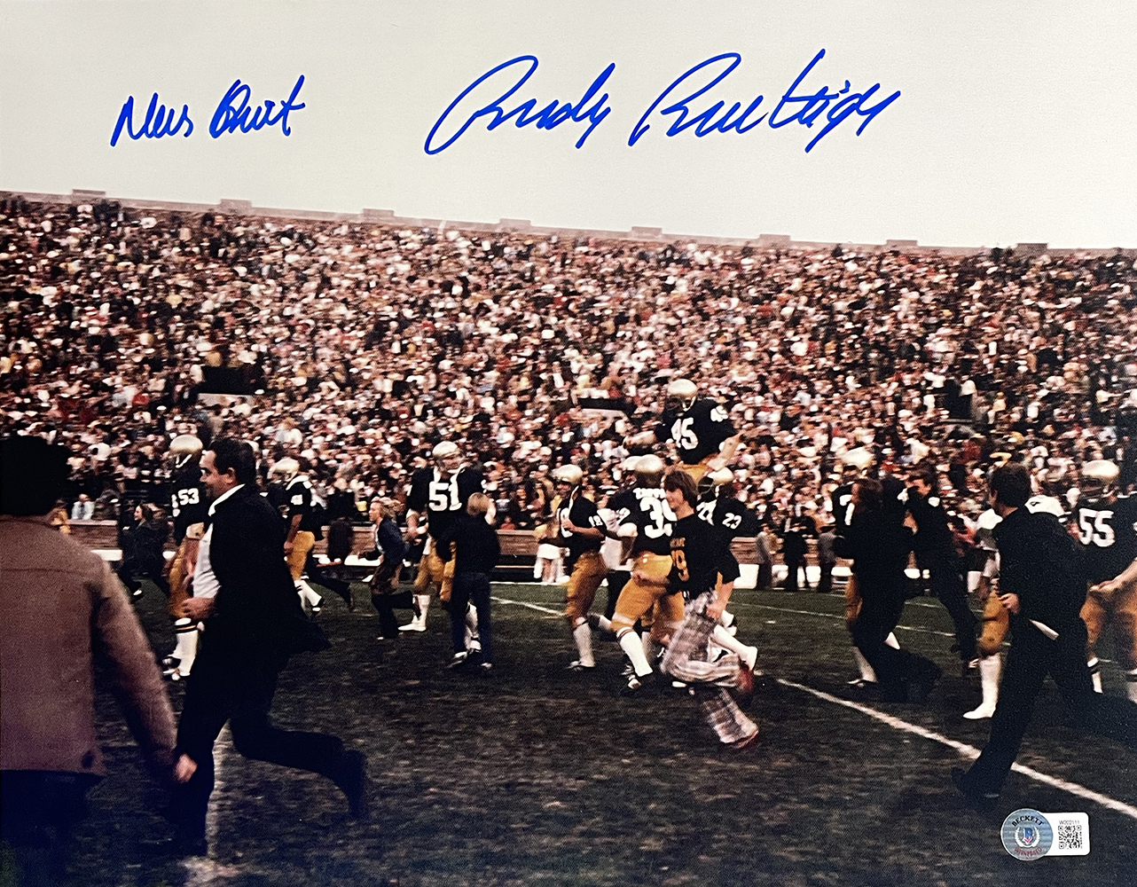 Primary image for Rudy Ruettiger Signed 11x14 Notre Dame Fighting Irish Photo Never Quit BAS