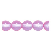 50 Transparent Coated Pink 6mm Smooth Round Preciosa Czech Glass Druk Beads - £3.94 GBP