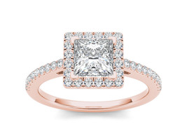 14K Rose Gold 1 1/4ct TDW Diamond Princess-cut Engagement Ring - £3,064.21 GBP