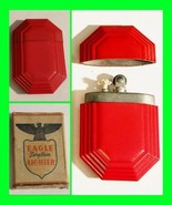 Unfired Octagon WWII Era Very Thin Red Enamel Petrol Lighter With Origin... - £77.52 GBP