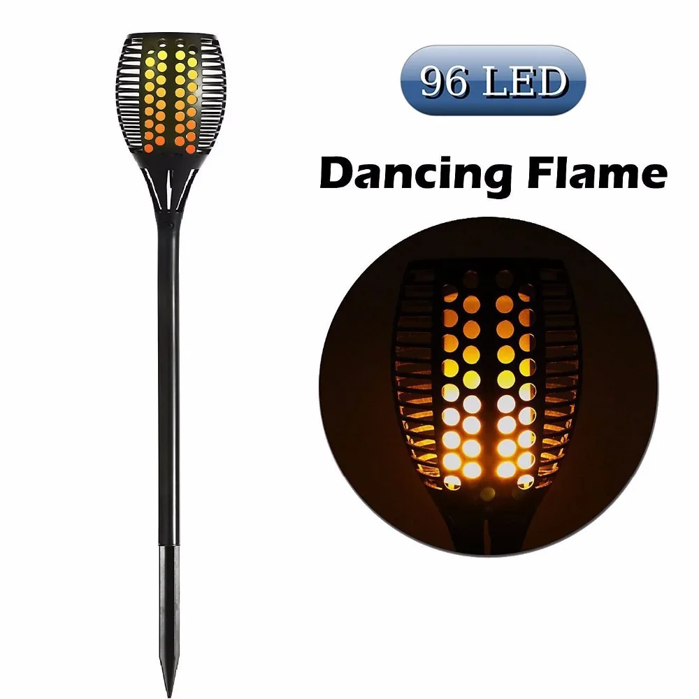Solar Light,Path Torches Dancing Flame Lighting 96 LED Dusk to Dawn Flickering T - £127.83 GBP
