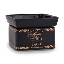 Faith-Hope-Love Electric 2 in 1 Jar Candle, Wax and Oil Warmer - £31.89 GBP