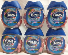 TUMS Chewy Bites Extra Strength Antacid Assorted Berries Tablets 32 Ct Pack of 6 - £19.87 GBP