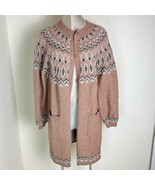 Max Edition Fair Isle Intarsia Knit Long Cardigan Sweater Size Large Neu... - $652.27 MXN
