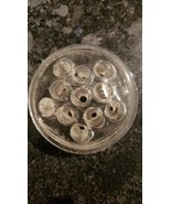 Vintage Floral Frog Clear Glass Flower Holder.  Heavy Thick Glass 11 Hole - $20.13 CAD