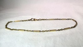 Antique 12K Gold Filled Bar Link FOB Chain K1415 - £38.77 GBP