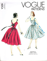 Vogue V1696 Misses Circa 1954 Fitted Dress Flared Skirt Size 8 to 16 Pattern - £16.11 GBP