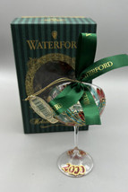 Ornament Waterford Holiday Heirloom 2000-01 New Year Toast Green Bow 4.75&quot; - £21.58 GBP