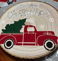 Christmas Tree Truck - on Real Wood - £15.75 GBP