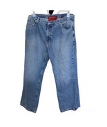 IZOD Luxury Sport Premium Denim Jeans Size 38/32 Light Wash Boot Leg - $26.38 CAD