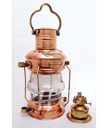 Brass &amp; Copper Anchor Oil Lamp Leeds Burton Nautical Maritime 14&quot; Ship L... - £66.94 GBP