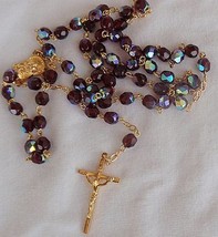 Purple crystal beads Rosary - $28.00