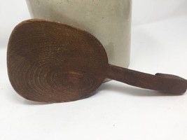 Primitive Kitchen Tool, Carved Effigy Handle, Rustic Wooden Scoop Spoon Paddle - £39.54 GBP