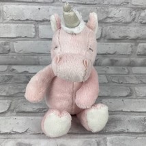 Carters Pink Unicorn White Sparkly Horn Plush Lovey Baby Security Toy 11 Inches - $13.85