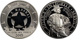 NGC PF70 2015 P Silver $1 U.S. Marshals Service Early Releases - $195.00