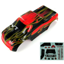 Redcat Racing 1/10th Truck Body(Red/Flame)(1pc) 88049-R - $20.53