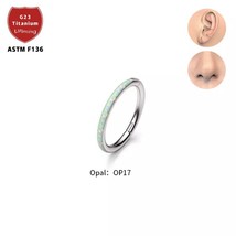 G23 Titanium Piercing Opal hight Segment Rings Open Small Septum Nose Piercing E - £14.52 GBP