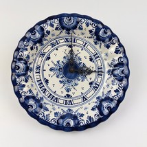 Handcrafted Delft Blue Wall Clock - Made in Holland - Elegant Ceramic Design - $130.55