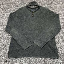 Lucky Brand Sweater Men Large Gray Knitted Pullover Long Sleeve Henley L - $326.46 MXN