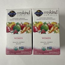 2 Pack - Garden of Life Mykind Organics Women Multivitamin, 30 Ct Ea, Exp 11/24 - £26.47 GBP