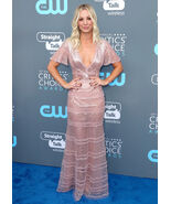 KALEY CUOCO 2018 plunge front gown color 7x10 award show candid photo - $5.99