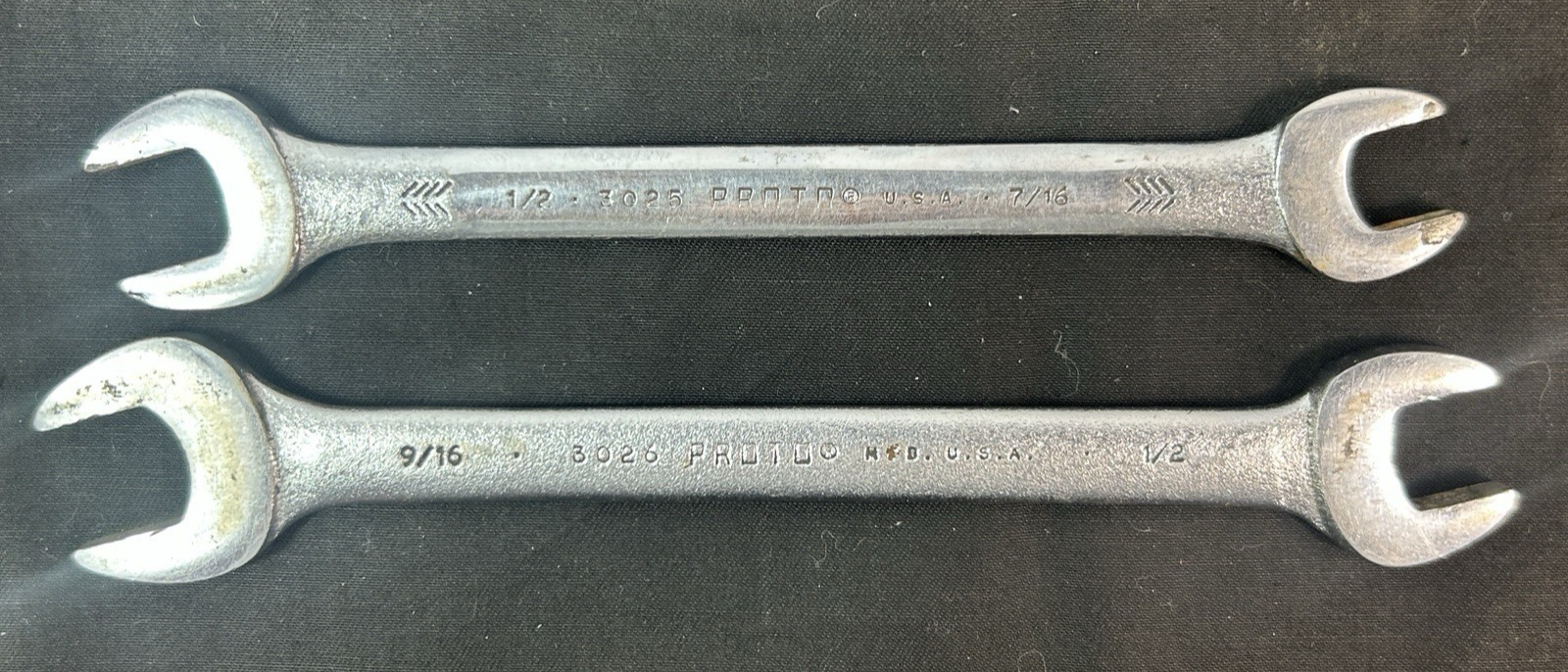TWO Proto Professional Wrench Set 3026  9/16” 1/2” &amp; 3025  1/2” 7/16” - $14.85