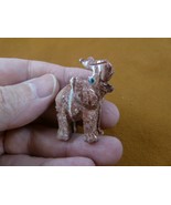 Y-ELE-26) little red white ELEPHANT carving SOAPSTONE stone figurine tru... - $163.26 MXN