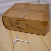 NOS - New Box of 100 - Slatwall 4 inch Metal Peg Hooks - White - KE-4 - £36.92 GBP