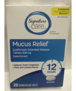 Signature Care Mucus Relief 600 mg , 20 Extended Release Tablets Exp: 04/26 - $256.05 MXN