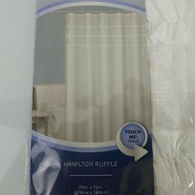 Maytex Fabric Shower Curtain Hamilton Ruffle White 70 x 72" Polyester - $22.76