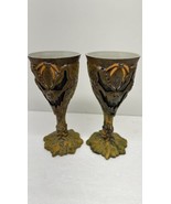 Evil Scarecrow Halloween Goblet Wine Glass Cup Lot Of 2 - $10.90