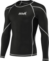 Hawk Sports Mens Compression Shirt Base Layer Long Sleeve Rashguard size L - $15.34
