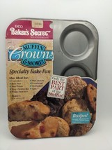 EKCO Muffin CROWN PAN Tins 6 Muffin Mini Pies Pan Baker&#39;s Secret 64061  USA - £6.62 GBP