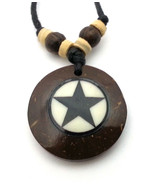 Adjustable Threaded Necklace with a Star Shape Design Wooden Pendant - $12.17 CAD