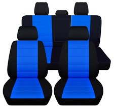 Fits 11-18 Dodge Ram 1500-3500 truck Front and Rear seat covers Black and blue - £133.67 GBP