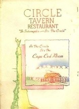 Circle Tavern Restaurant Menu Indianapolis Indiana 1950&#39;s Cape Cod Room  - £98.84 GBP