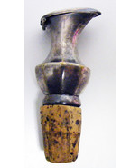 Antique Silver Figural Cork Bottle Stopper - $9.00