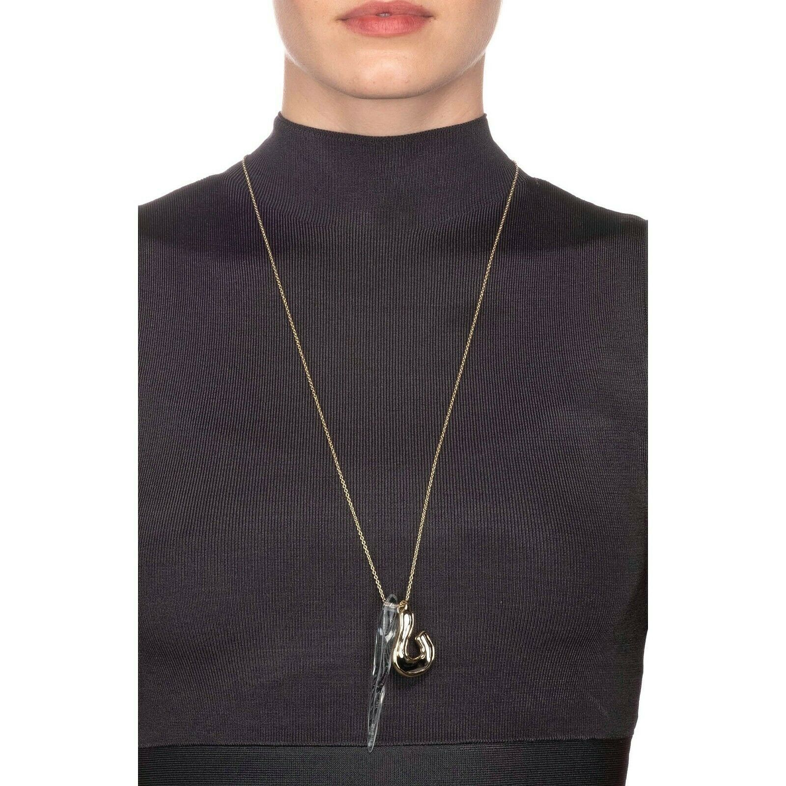 Alexis Bittar Crystal Lucite Liquid Spike Long Pendant Statement Necklace NWT - $128.21