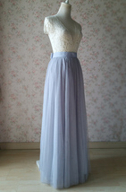 SILVER GRAY Tulle Maxi Skirt Wedding Bridesmaid Custom Plus Size Tulle Skirt image 3